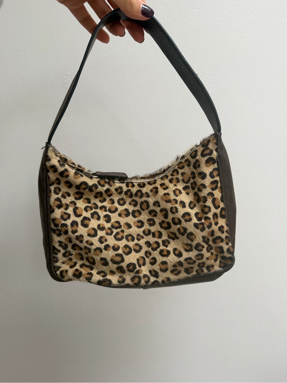 Intervalle Leopard Print Shoulder Bag - Brown/Beige